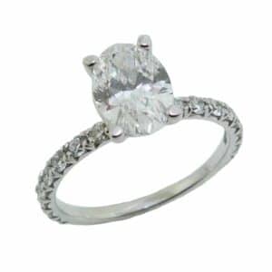 White Gold Lab Grown Oval Diamond Engagement Ring