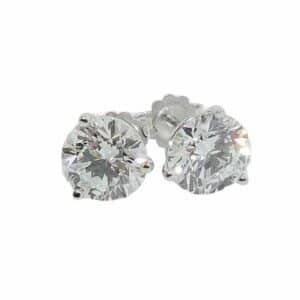 White Gold Lab Grown Diamond 3.09cttw Studs